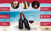 Kit Para Vino 5 En 1 Enfriador Botellas Vino, Varilla Enfriadora de Vino con 2 Enfriadores de Botellas, Vertedor, TapóN de Vino Y Sacacorchos -Regalos para Mujeres Y Hombres Amantes Del Vino - details 1