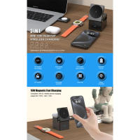 Estación de Carga inalámbrica 3 EN1 15W MagSafe 2025: Carga rápida para iPhone/Apple Watch/AirPods | Certificación MFi Oficial, Soporte Magnético Ajustable, LED de Estado | Incluye Adaptador 20W + 2 Protectores FREE | Diseño Ultracompacto Antideslizant - details 3