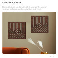 2 Pcs Adorno De Pared En Madera Para Decoración De Oficina Y Hogar Arte Abstracto De Madera Montañosa Adornos Para Habitaciones - details 0