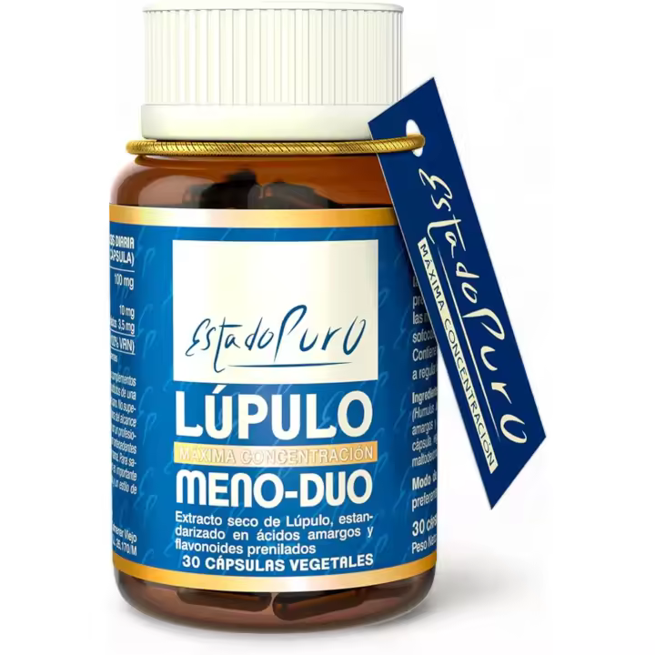Lúpulo Meno-Duo Estado Puro para Reducir Sofocos, Sudoración e Irritabilidad Asociados a la Menopausia - Extracto Estandarizado y Patentado Sin Estrógenos y Sin Soja - 30 Cápsulas veganas de Tongil - 1