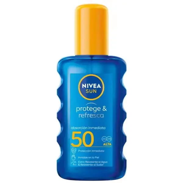 Nivea Protege & Refresca loción solar invisible SPF-50 spray 200 ml extra resistente al agua aceite - 1