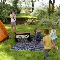 Outsunny Alfombra de Exterior 182x274 cm Alfombra Reversible con Patrón de Geométrico y Bolsa de Transporte para Terraza Balcón Patio Camping Playa Azul - details 1