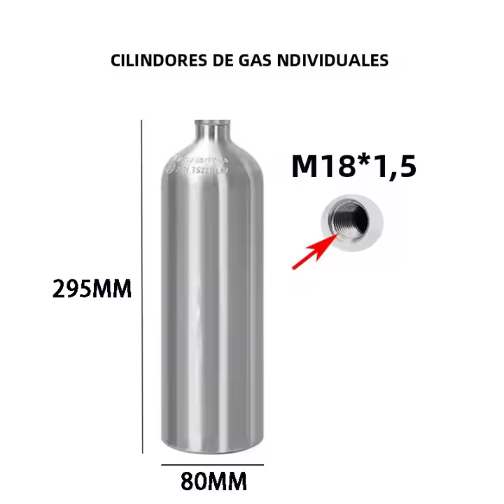 Cilindro De CO2 Para Acuario De Aleación De Aluminio Resistente a Explosiones Lleno De Oxígeno Alta Presión Para El Cuidado De Peces - 1