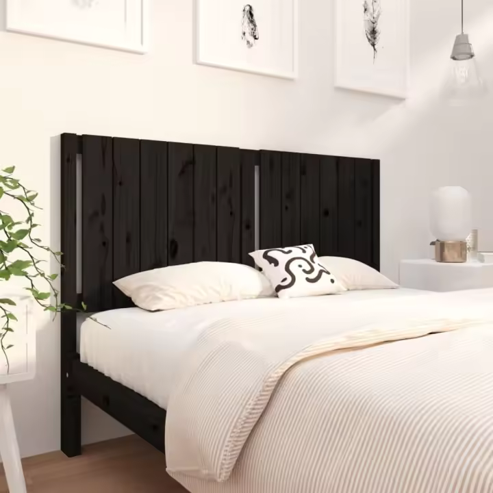 Cabecero de cama madera maciza de pino negro 145,5x4x100 cm - 1