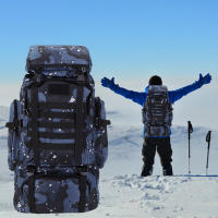 Mochila De Camuflaje 80L Respirable Y Cómoda Impermeable Y Resistente Al Desgaste Para Escalada Deportes Al Aire Libre Esquí Senderismo - details 1