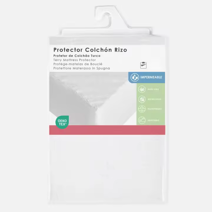 HOME SOLAZZIA Protector Colchón RIZO/ACOLCHADO 90/105/135/150/180 CM Impermeable, Certificación Oeko-Tex Funda Colchón, Cubre Colchón Transpirable, Elástico En Todo El Contorno Funda Colchón RIZO - 1