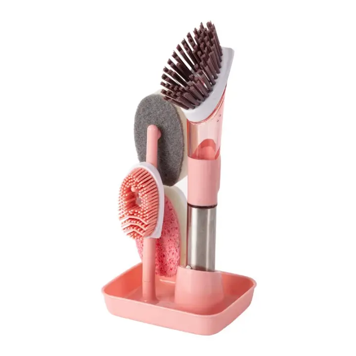 Cepillo De Silicona Para Lavar Platos Con Dispensador De Jabón Herramientas De Limpieza Para La Cocina Utensilios De Casa Útiles Accesorios Domésticos Gadgets - 1