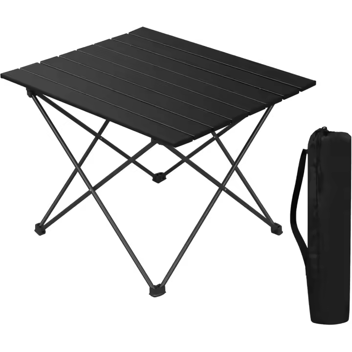 Mesa Plegable Portáthil Camping with Tabla de Aluminio, Pequeño Mesa Plegable para Picnic,Playa,Senderismo, Pesca, Aire Libre,Negro,Pequeño(40x32x29cm) - 1