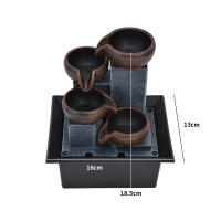 Fuente De Agua Para Mesa Con Luz LED Amarilla Decoración De Oficina Y Sala De Meditación Estilo Feng Shui Relajante Figura De Plástico - details 0