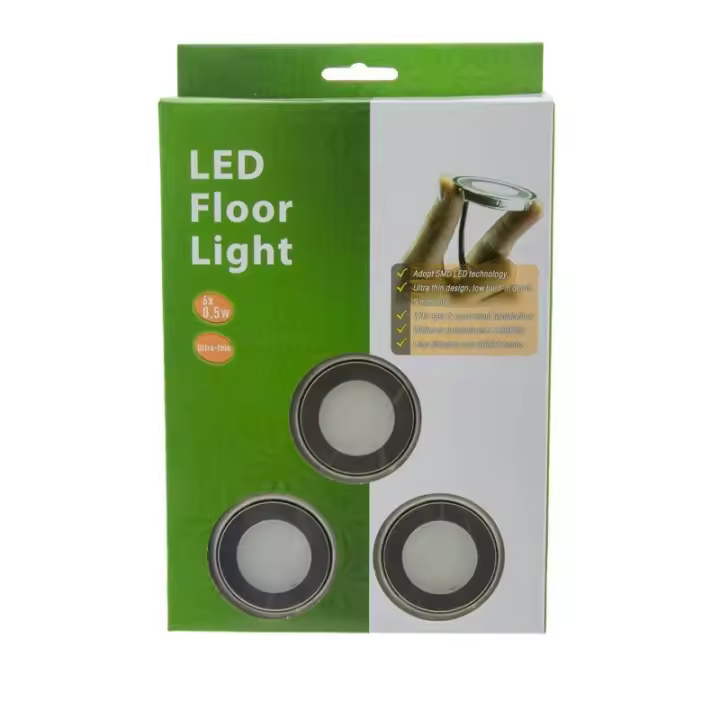 Barcelona LED Kit 6 focos LED empotrables en suelo Ø58x9mm 0,5W 12V-DC IP67 - 1