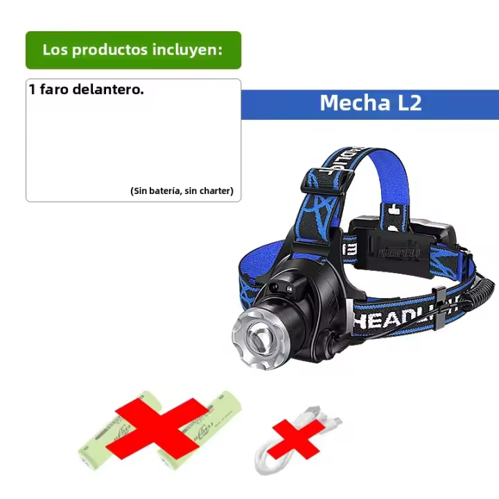 Linterna Frontal LED De Alta Potencia 1000000LM XHP360 Recargable Por USB Para Pesca Y Camping Luz De Cara Resistente Al Agua Con Ángulo De Haz De 60° - 1