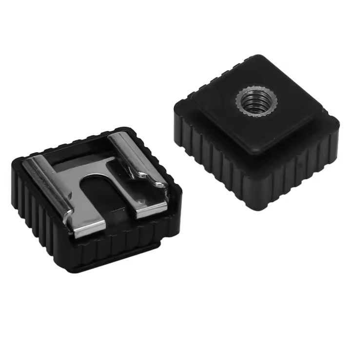 Adaptador de montaje de zapata para Flash de 2 piezas, rosca de 1/4 pulgadas para trípode de soporte de luz de estudio - 1