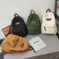 Mochila de lona verde para ordenador portátil para hombre y mujer, morral de viaje a la moda, ideal para estudiantes - details 0
