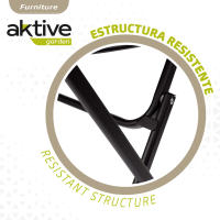 Aktive - Mesa redonda plegable, color negro, Ø60x70 cm, para terraza o jardín, tablero abatible, para 2 personas, soporta 75 kg, uso interior y exterior, mesa auxiliar, estructura de metal resistente, mesa jardín redonda, mesa auxiliar terraza - details 3