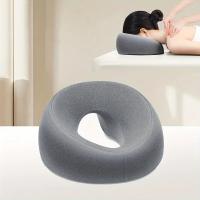 Almohada facial en forma de U de espuma viscoelástica: almohadilla de masaje de spa para cuidado facial y relajación, lavable a máquina, tejido de poliéster suave, relleno de espuma de PU, diseño de cremallera, adecuado para adultos, uso multifuncional en - details 4