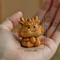 Adornos Miniatura De Los Doce Signos Del Zodíaco Carpintería De Madera Rata Buey Tigre Conejo Dragón Serpiente Modelo Animal Pequeño Decoración De Escritorio Oficina Regalo - details 6