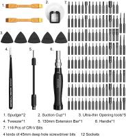 Juego De Destornilladores De Precisión 145 En 1 Para Reparación Electrónica Con 132 Bits Y Cargador Magnético Kit De Herramientas Profesional Con Mango Magnético - details 1