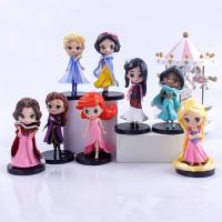 Disney Figuras De Acción De Princesa Kawaii Q 6-8Pcs Snow White Ariel Belle Rapunzel Para Niñas Juguete Modelo De Hielo Y Fuego - details 3