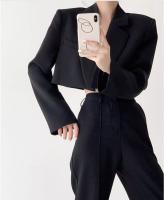 Chaqueta Corta Para Mujer En Blanco Sólido Elegante Con Manga Larga Abierta Frontal Casual Oficina Outerwear Poliéster Synthético - details 11