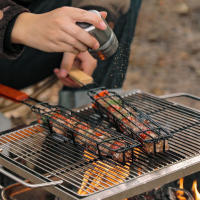Cage De Barbecue De Madera Al Aire Libre Para Carne Y Verduras Con Mango De Barra Para Camping Herramientas De Picnic - details 2