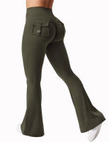 Leggings De Yoga Para Mujer 2024 Con Bolsillos Mallas De Compresión Estiramiento Alto Pierna Ancha Sensación De Nuca Ropa Deportiva De Fitness - details 2