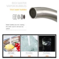 Grifo De Cocina De Acero Inoxidable 304 Con Mangue Flexible Para Agua Caliente Y Fría Montaje En Plataforma Manillar Único - details 7