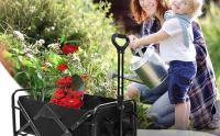 Carro de Mano Plegable con Ruedas | Carrito Multiusos Ideal Playa, Compra, Jardín o Camping | Carga hasta 60kg | Asa Ajustable | Auxiliar | Transporte Todoterreno de Herramientas o Juguetes - details 0