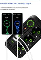 Cable de extensión de 5 m, enchufe Europeo de 2 M, Toma de Corriente CA de 2 M, multitoma, 3 Puertos USB type C de Carga, adaptador de filtro de Energía - details 1