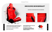 MODAUTO Semibaquet S.E Cuero Negro/etalles Blanco/,Semibaquet Deportivo,Adaptable para Coches,Ríeles Incluidos,para Coche y Simulador de Conducción - details 1