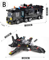 HUIQIBAO SWAT Camión De La Estación Policial Bloques De Construcción Modelo Para Niños Juguetes Educativos Helicóptero Y Coche De Figuras De La Ciudad - details 9