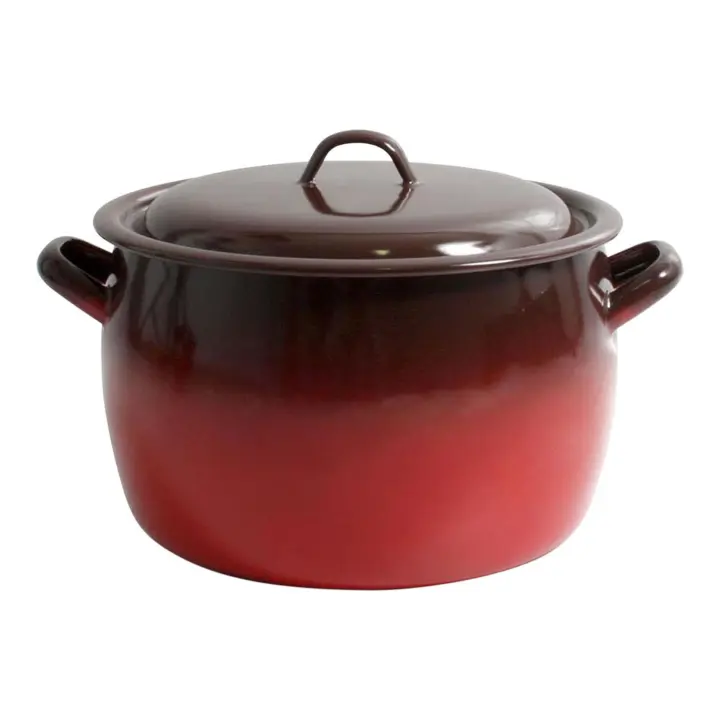 La Estrella - Olla Abombada de Acero Esmaltado con Tapa 22cm 6.4L - Colección Fuego, Duradera, Antiadherente, Versátil - 1