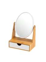 STARLEY - Espejo de Maquillaje Doble Cara • Espejo 1X/2X • Base de Bambú Natural con Cajón • Espejo de Mesa Portátil 17x10x25 cm • Ideal para Maquillaje y Cuidado Diario - details 2