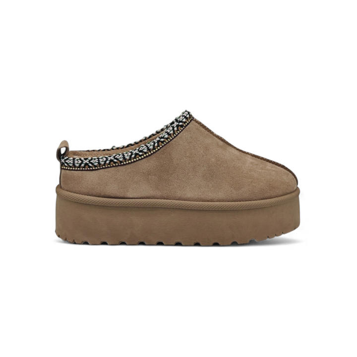 Calzados Soraia, zuecos casuales para mujer, con plataforma alta y suela antideslizante para mujer, con pelo interior de calidad y cómodos, moda europea y estilo muy bonito para invierno, entrega estimada 1-3 días laborables (Península)