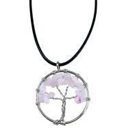 VivaEsencia – Colgante Árbol de la Vida con Cuarzo Rosa Natural | Amor propio, energía femenina y armonía emocional | Diseño espiritual y simbólico ideal para regalar o llevar en rituales de sanación - details 0