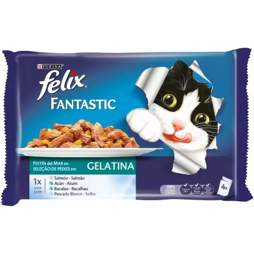 Felix Festín del Mar en Gelatina para Gatos - Pack Surtido 4x85gr - 1