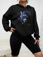 Sudadera De Mujer Con Capucha Estampada De Koi De Buena Suerte Estilo Casual Harajuku De Poliéster Suave Con Bolsillo Para Otoño Multicolor - details 8