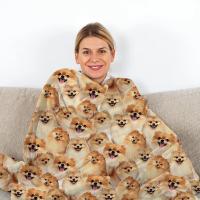 Manta De Pomeranian Para Niños Regalo Para Amantes De Los Pomeranians Manta Suave Y Cálida Para Sofá Cama Cómoda Estilo Americano - details 1