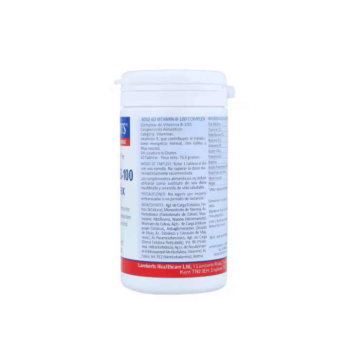 Vitamina B-100 Complex 60 tabletas  Lamberts - 1