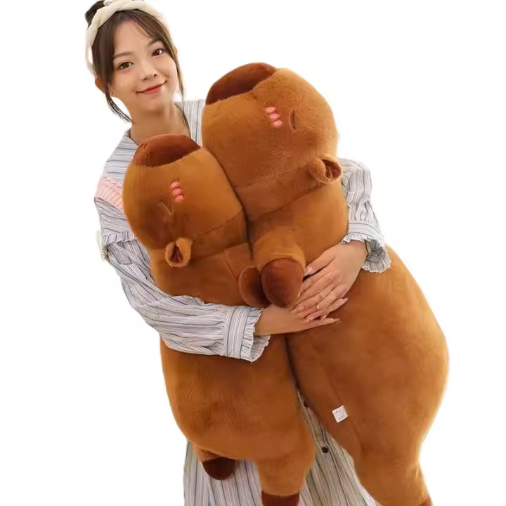 Almohada De Pluma Capybara Kawaii Para Dormir Muñeco De Peluche Suave Y Fluffy Para Sofa Y Cama Juguetes Para El Hogar - 1
