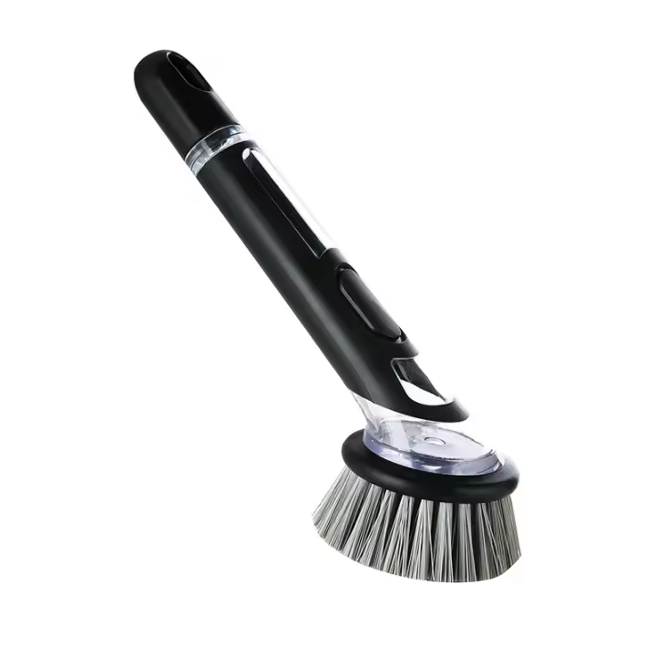 Cepillo para lavar platos con dispensador de detergente, cepillo de limpieza cepillo de cocina con dispensador de detergente para olla, sartén, limpieza de cuencos - 1