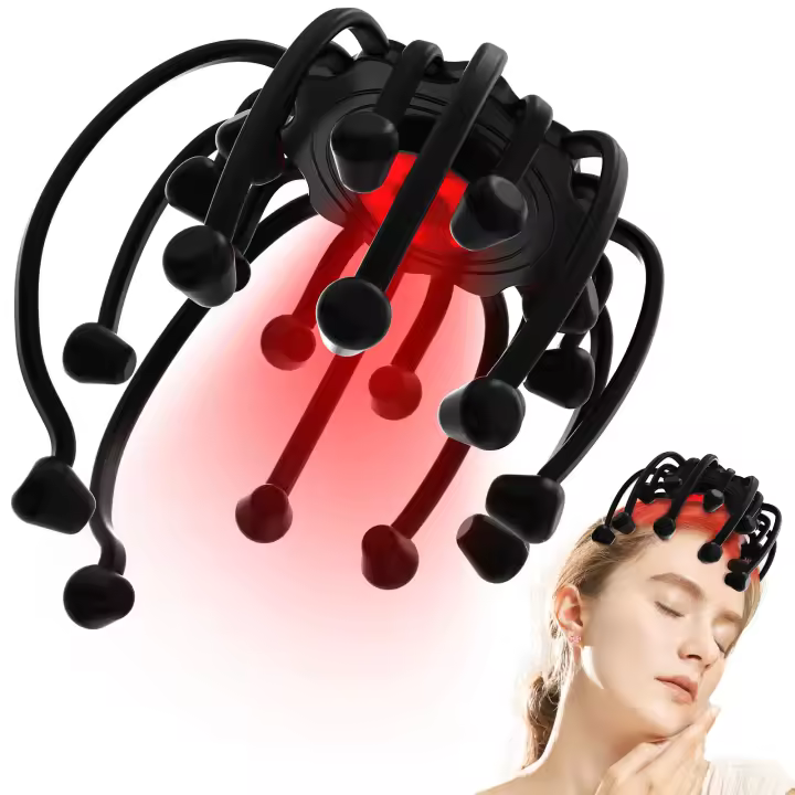 Masajeador Eléctrico De Cabeza KTS Octopus 20 Contratos 5 Modos Masajeador De Escalpelo Con Terapia De Luz Roja 2 Contratos Adicionales - 1