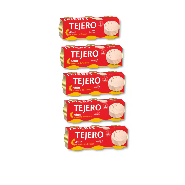 5 unidades-Atún en Aceite de Girasol TEJERO 3x70.(210gr.) - 1