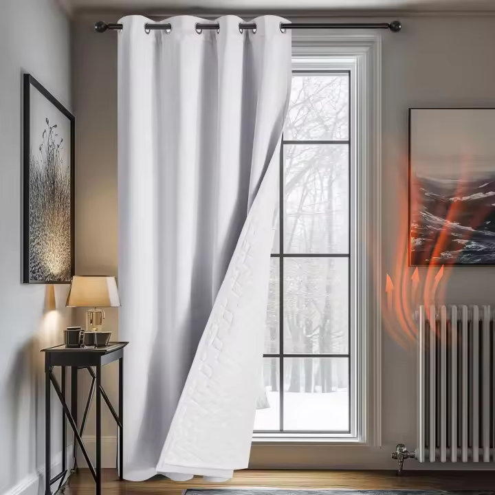 Deconovo Cortinas Termicas Aislantes Frio y Calor para Salon Dormitorio de Opacas 1 Pieza Cortina Divisoria, 200x280cm Negro - 1