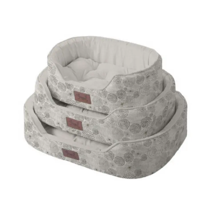 AKASA - Cama ovalada con cojin reversible y extraible para mascotas, cama lavable oval antideslizante para perros y gatos, varios tamaños - 1