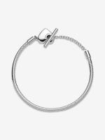 Pandora - Pulsera Pandora Moments with Cadena de Serpiente y Barra en T with Corazón-Plata de Lei - details 4