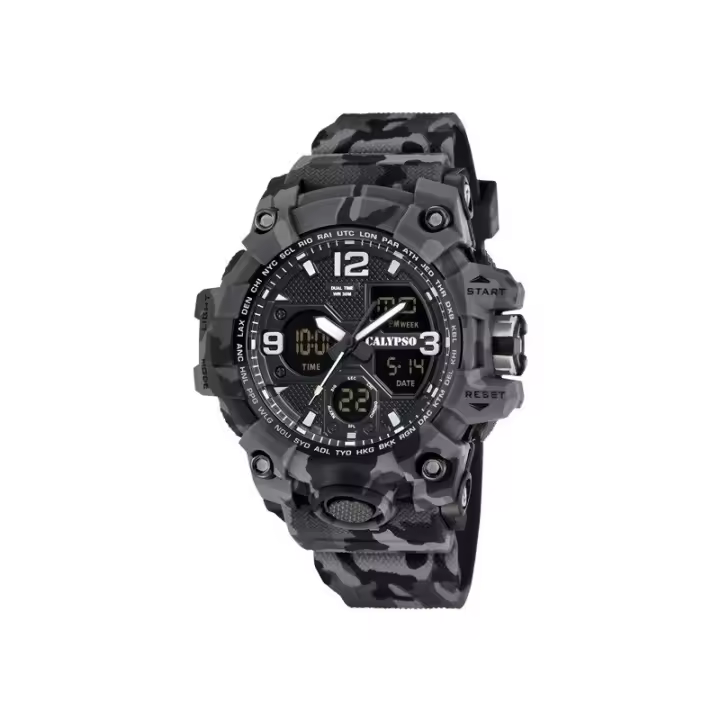 Reloj Calypso K5855/4 Hombre - X-trem, Camuflaje Gris Negro, 56mm - 1