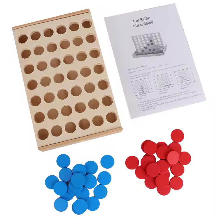 Alfombra de Juego de Rompecabezas - Juego de Damas de Tablero para Niños - Entrenamiento Educativo Clásico de Madera - Piezas de Juego Familiares - 1