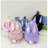 Mochila Personalizada Kawaii Con Orejas De Conejo Y Colgante De Oso Peluche Para Niñas Escolar Con Cierre De Cremallera Material Nylon Y Poliéster - details 2