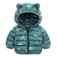 Chaqueta De Poliéster Para Niños Con Capucha Y Cierre De Cremallera Outerwear Ligera Para Otoño Con Estampado De Dinosaurio Cartoon - details 13