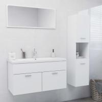 vidaXL Juego de muebles de baño madera de ingeniería en color Negro/Blanco/Roble Sonoma y más | almacenamiento funcional diseño moderno para baño dormitorio sala - details 1